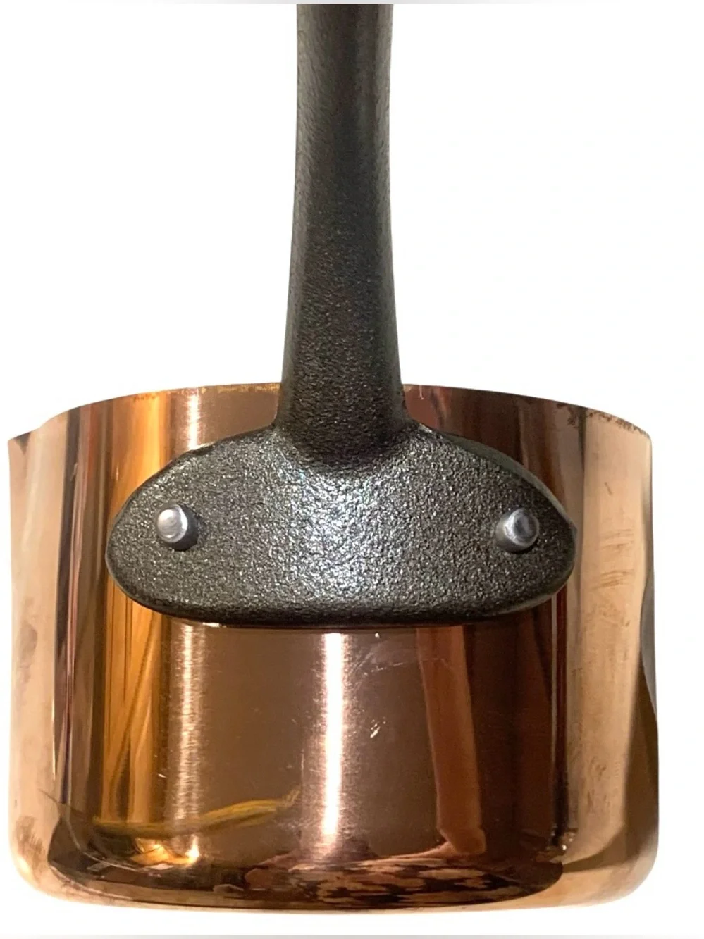 BAUMALU Tinned Copper Sauce Pot Pan Cast Iron Handle Handmade In France 3”x 4.5”